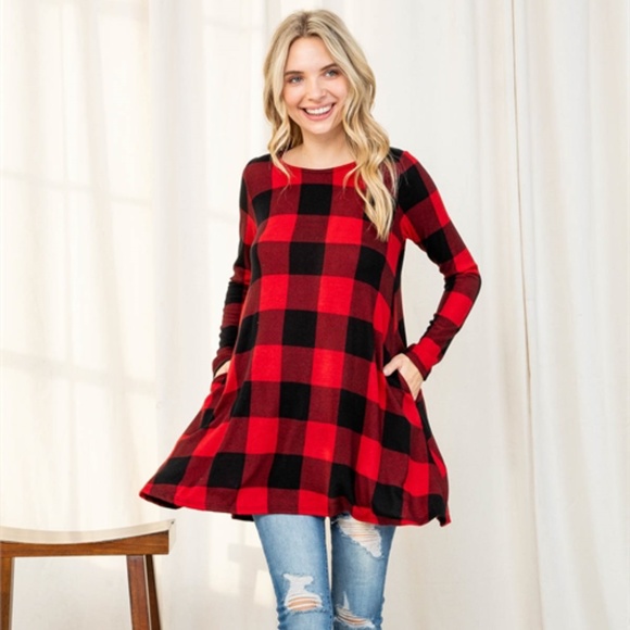HACCI PLAID POCKET TUNIC TOP - Picture 6 of 13
